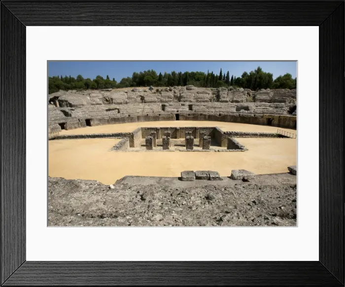 Framed Print : Roman amphitheatre. 2nd century BC. Italica. Spain Framed Print : Roman amphitheatre. 2nd century BC. Italica. Spain