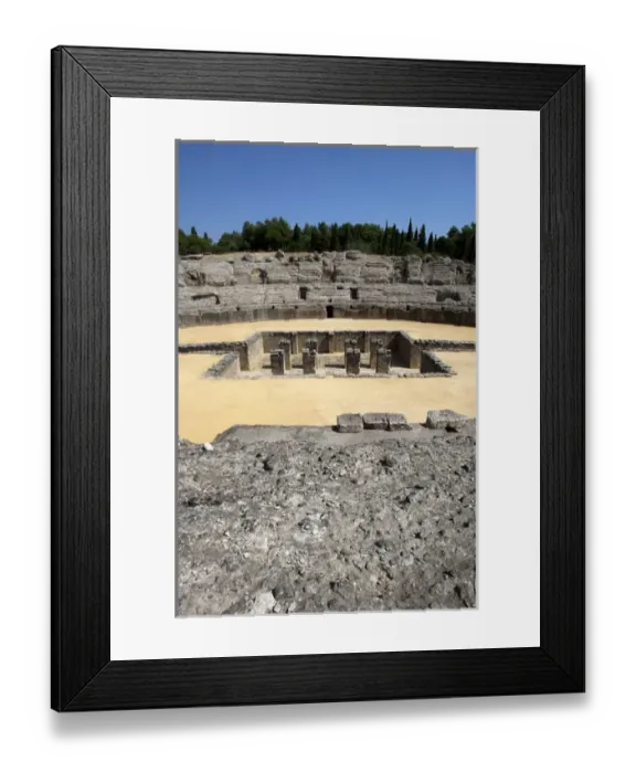 Framed Print : Roman amphitheatre. 2nd century BC. Italica. Spain Framed Print : Roman amphitheatre. 2nd century BC. Italica. Spain