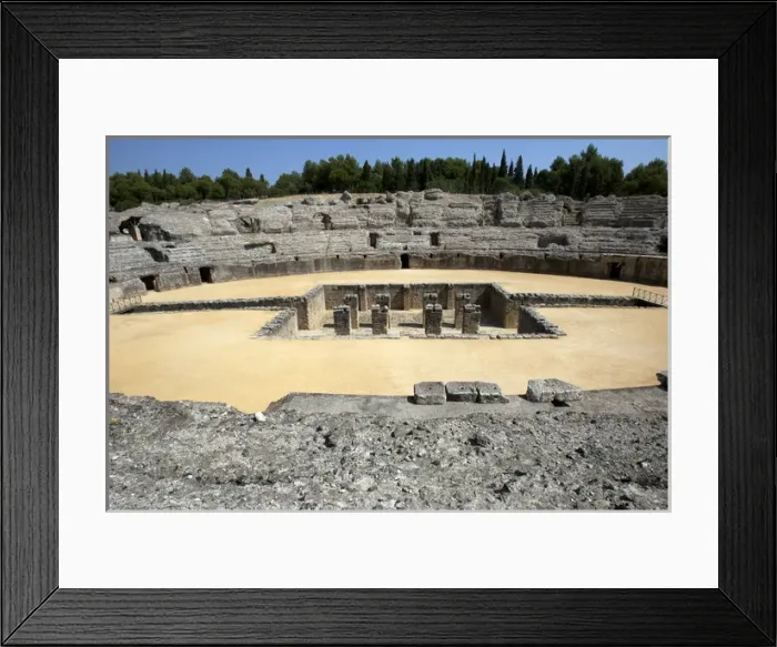 Framed Print : Roman amphitheatre. 2nd century BC. Italica. Spain Framed Print : Roman amphitheatre. 2nd century BC. Italica. Spain