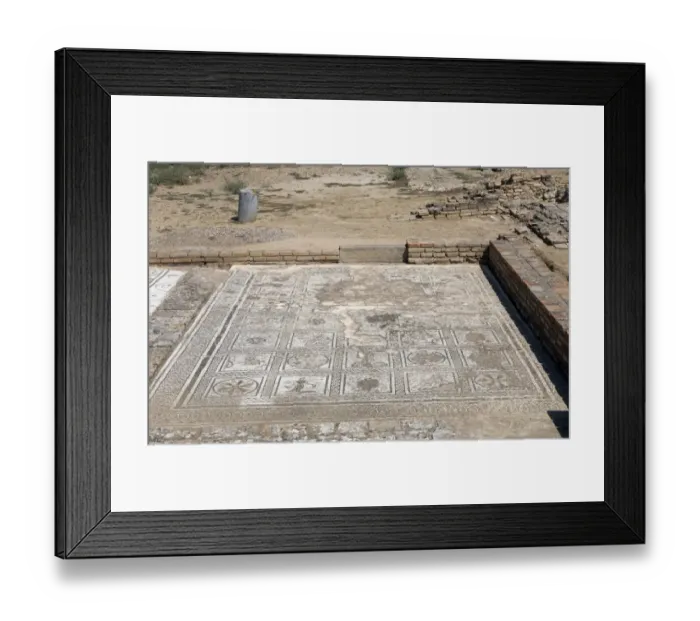 Framed Print : Roman city of Italica. Mosaic at the Domus of Neptune. Spain Framed Print : Roman city of Italica. Mosaic at the Domus of Neptune. Spain