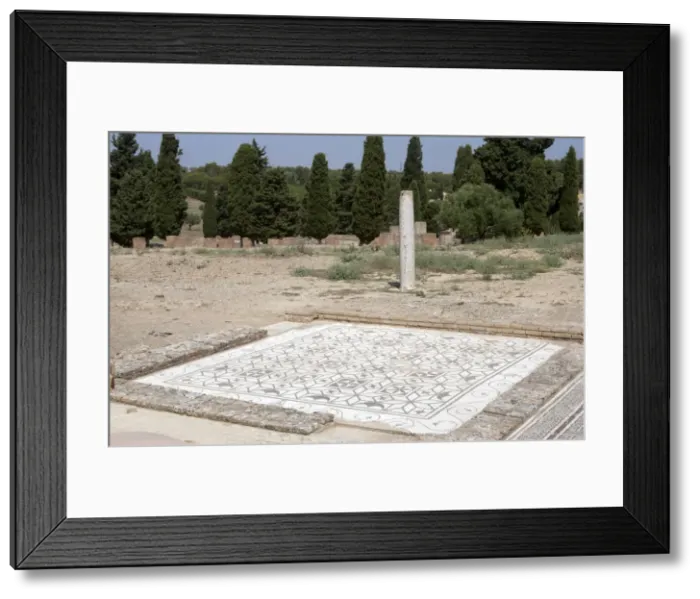 Framed Print : Roman city of Italica. Mosaic at the Domus of Neptune. Spain Framed Print : Roman city of Italica. Mosaic at the Domus of Neptune. Spain