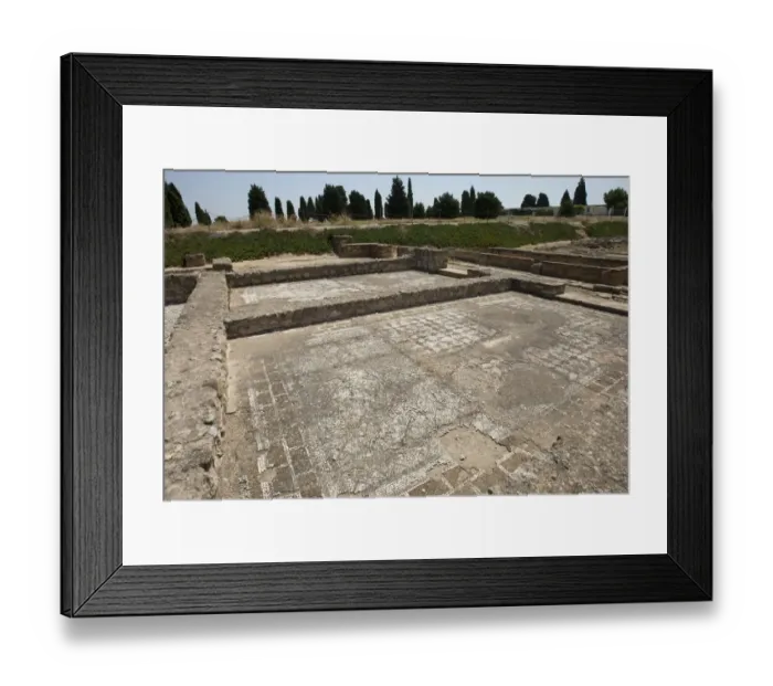 Framed Print : Spain. Italica. Roman city founded c. 206 BC. Ruins. Mosaic Framed Print : Spain. Italica. Roman city founded c. 206 BC. Ruins. Mosaic