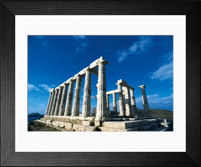 Framed Print : Temple of Poseidon at Cape Sounion. 444-440 B. C Framed Print : Temple of Poseidon at Cape Sounion. 444-440 B. C