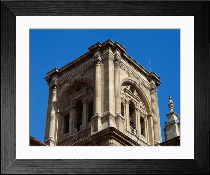 Framed Print : Spain. Granada. Cathedral of the Incarnation. Bell tower. De Framed Print : Spain. Granada. Cathedral of the Incarnation. Bell tower. De