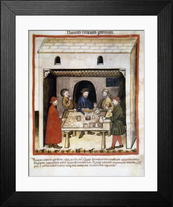 Framed Print : Tacuinum Sanitatis. 14th century. Medieval handbook of healt Framed Print : Tacuinum Sanitatis. 14th century. Medieval handbook of healt