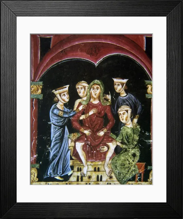 Framed Print : Medicine. Middle Age. Partus. Miniature Framed Print : Medicine. Middle Age. Partus. Miniature