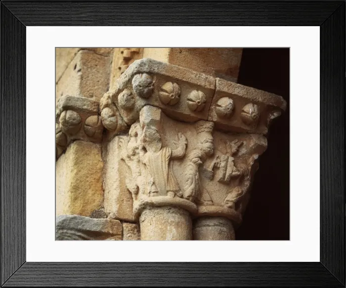 Framed Print : Romanesque capital. Shrine of Saint Christopher. Spain Framed Print : Romanesque capital. Shrine of Saint Christopher. Spain
