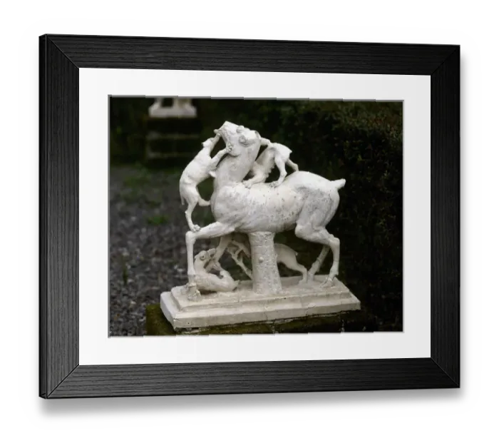 Framed Print : Statue of a deer chased by a pack of dogs Herculaneum Framed Print : Statue of a deer chased by a pack of dogs Herculaneum