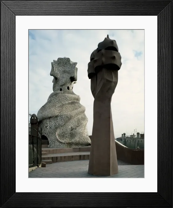 Framed Print : Chimneys at the roof of La Pedrera or Casa Mila by (Antoni G Framed Print : Chimneys at the roof of La Pedrera or Casa Mila by (Antoni G