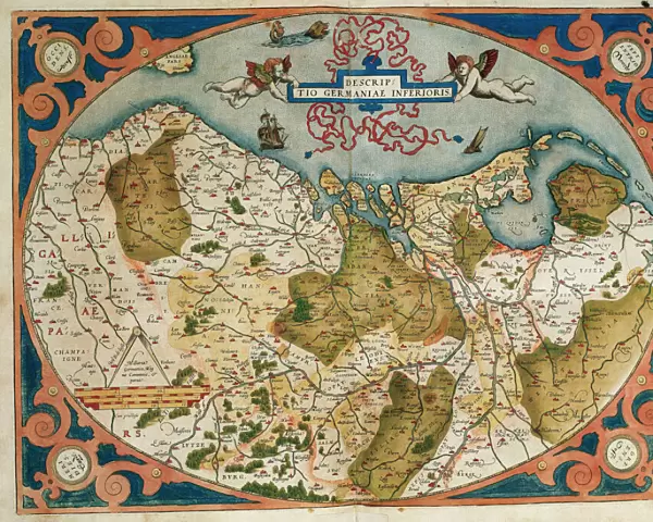 Map of Germany and current Netherlands. Theatrum Orbis Terra