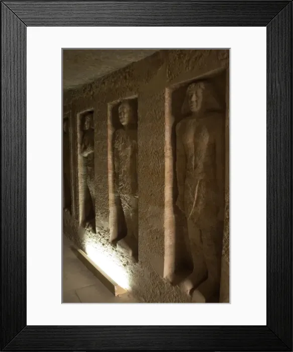 Framed Print : Egyptian Art. Necropolis of Saqqara. Mastaba. Room decorated Framed Print : Egyptian Art. Necropolis of Saqqara. Mastaba. Room decorated