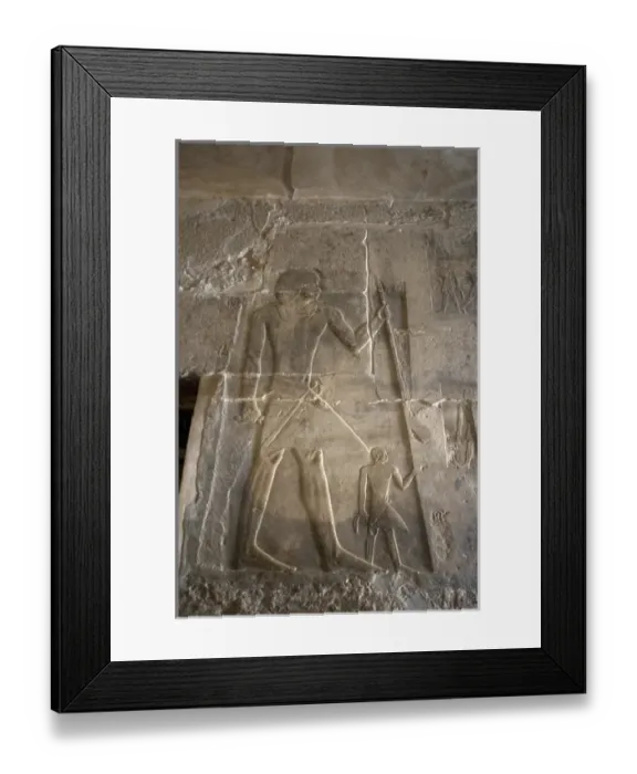 Framed Print : Mastaba of Ptahhotep and Akhethotep. Deceased is depicted st Framed Print : Mastaba of Ptahhotep and Akhethotep. Deceased is depicted st