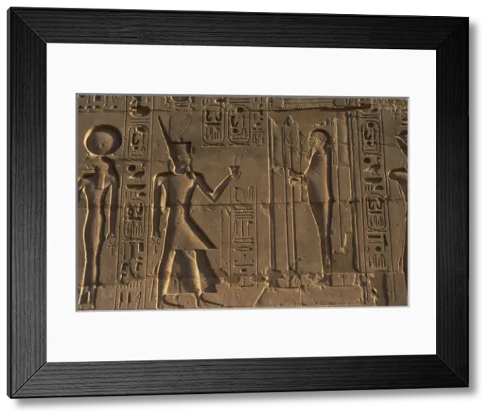 Framed Print : Egyptian Art. Karnak. The Pharaoh Ramesses II making an offe Framed Print : Egyptian Art. Karnak. The Pharaoh Ramesses II making an offe