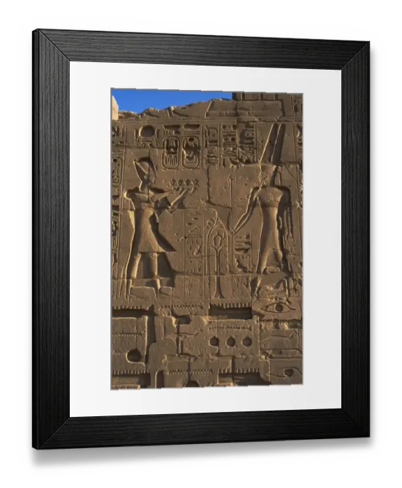 Framed Print : Egyptian Art. Karnak. The Pharaoh Ramesses II carrying an of Framed Print : Egyptian Art. Karnak. The Pharaoh Ramesses II carrying an of