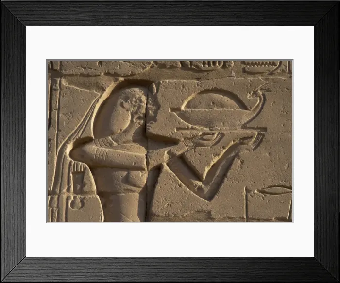 Framed Print : Egyptian Art. Karnak. Offerer. Relief Framed Print : Egyptian Art. Karnak. Offerer. Relief