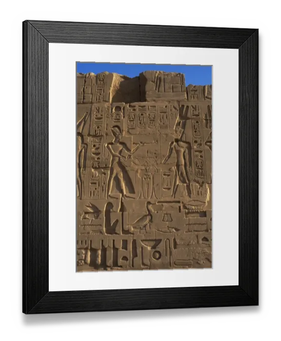 Framed Print : Egyptian Art. Karnak. The Pharaoh Ramesses II making an offe Framed Print : Egyptian Art. Karnak. The Pharaoh Ramesses II making an offe