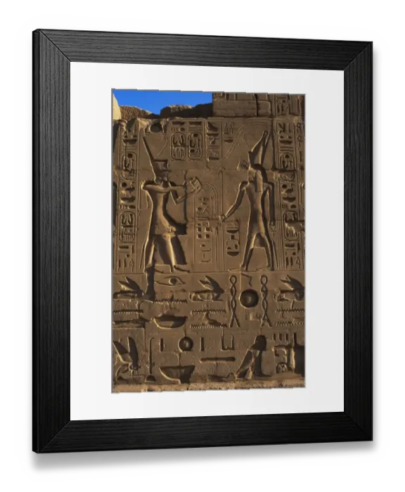 Framed Print : Egyptian Art. Karnak. The Pharaoh Ramesses II making an offe Framed Print : Egyptian Art. Karnak. The Pharaoh Ramesses II making an offe