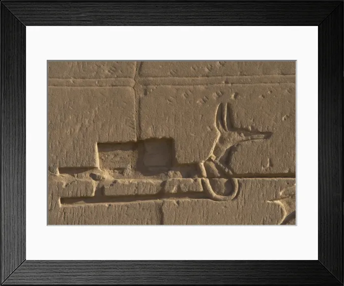 Framed Print : Egyptian Art. Karnak. Relief with a jackal Framed Print : Egyptian Art. Karnak. Relief with a jackal