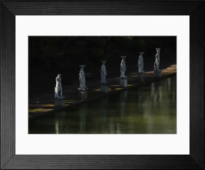 Framed Print : Hadrians Villa. The Canopus. Statues. 2nd century. Italy Framed Print : Hadrians Villa. The Canopus. Statues. 2nd century. Italy