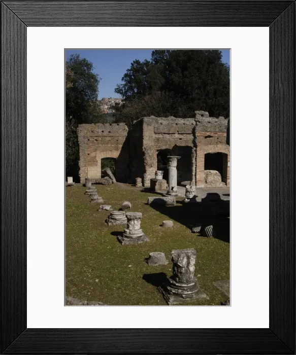 Framed Print : Hadrians Villa. The Greek and Latin Libraries. 2nd century Framed Print : Hadrians Villa. The Greek and Latin Libraries. 2nd century