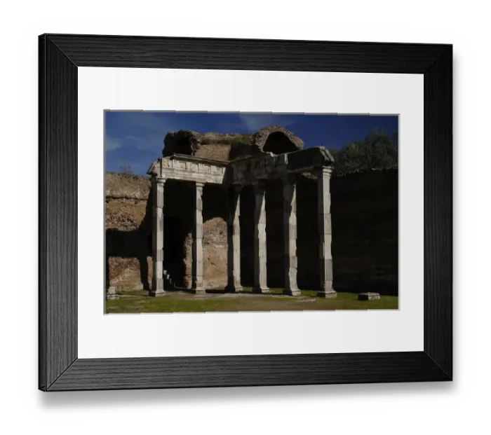 Framed Print : Hadrians Villa. 2nd century. Hall with Doric Pillars. Italy Framed Print : Hadrians Villa. 2nd century. Hall with Doric Pillars. Italy
