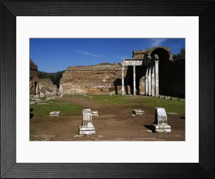 Framed Print : Hadrians Villa. 2nd century. Hall with Doric Pillars. Italy Framed Print : Hadrians Villa. 2nd century. Hall with Doric Pillars. Italy