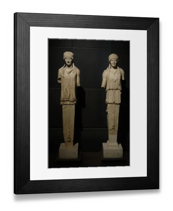 Framed Print : Herma of Caryatid. Pentelic marble. Archaic style. Augustan Framed Print : Herma of Caryatid. Pentelic marble. Archaic style. Augustan