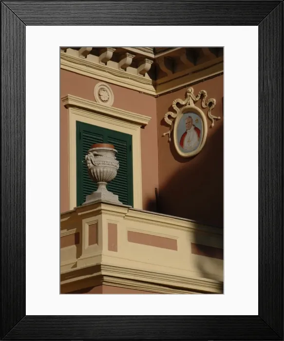 Framed Print : Italy. Castel Gandolfo. Building with the portrait of Pope J Framed Print : Italy. Castel Gandolfo. Building with the portrait of Pope J