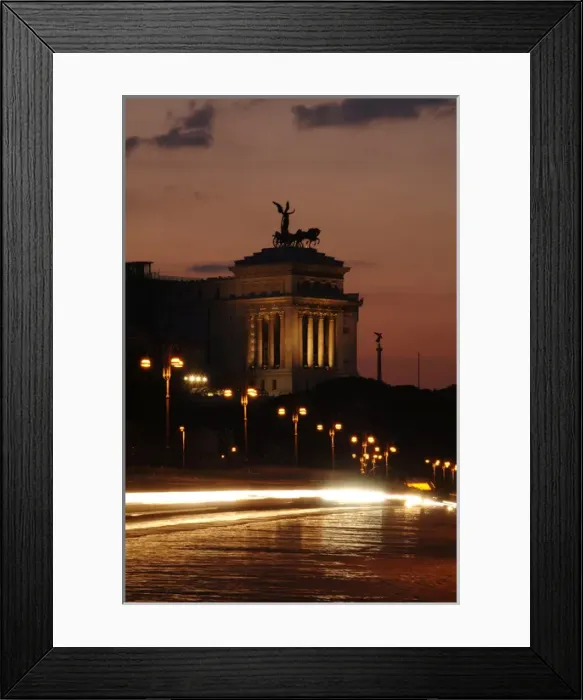 Framed Print : Italy. Rome. Nocturnal view of the Via dei Fori Imperiali an Framed Print : Italy. Rome. Nocturnal view of the Via dei Fori Imperiali an
