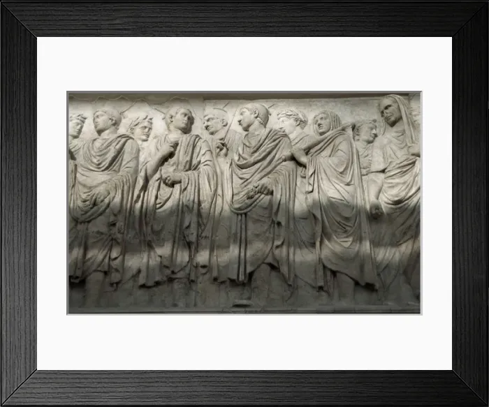 Framed Print : Ara Pacis Augustae. Processional frieze. Detail. Relief. Sou Framed Print : Ara Pacis Augustae. Processional frieze. Detail. Relief. Sou
