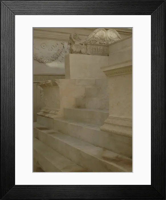 Framed Print : Roman Art. Italy. Ara Pacis Augustae. Marble staircase Framed Print : Roman Art. Italy. Ara Pacis Augustae. Marble staircase