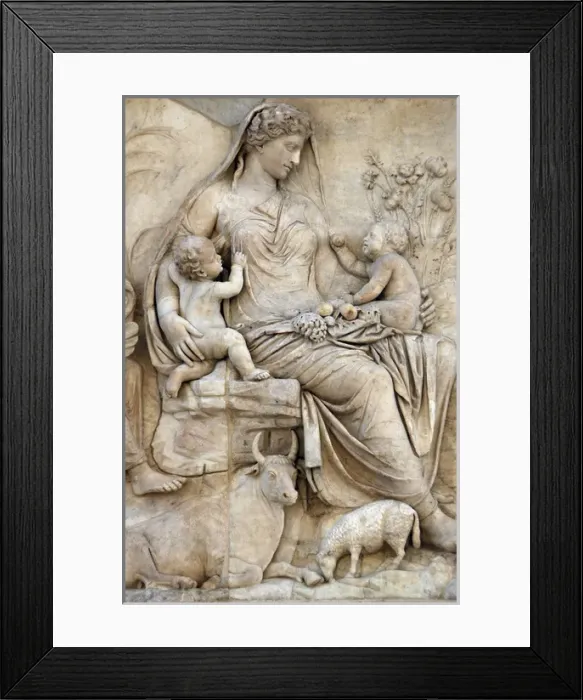 Framed Print : Ara Pacis Augustae. Tellus panel Framed Print : Ara Pacis Augustae. Tellus panel