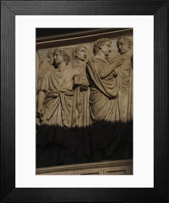 Framed Print : Ara Pacis Augustae. Processional frieze. Detail. Relief. Nor Framed Print : Ara Pacis Augustae. Processional frieze. Detail. Relief. Nor