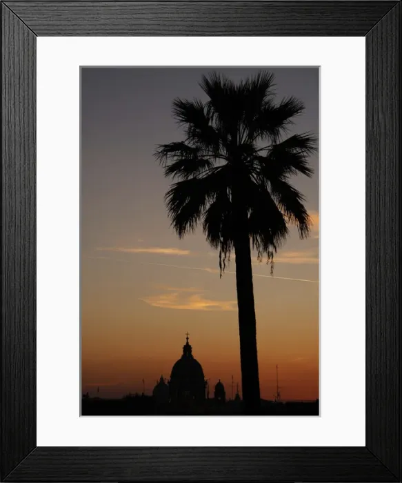 Framed Print : Italy. Rome. Basilica of San Carlo al Corso at sunset. Backl Framed Print : Italy. Rome. Basilica of San Carlo al Corso at sunset. Backl