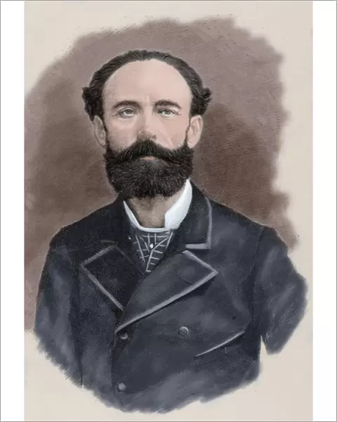 Jose Maria Casado del Alisal (1832-1886). Engraving. Colored
