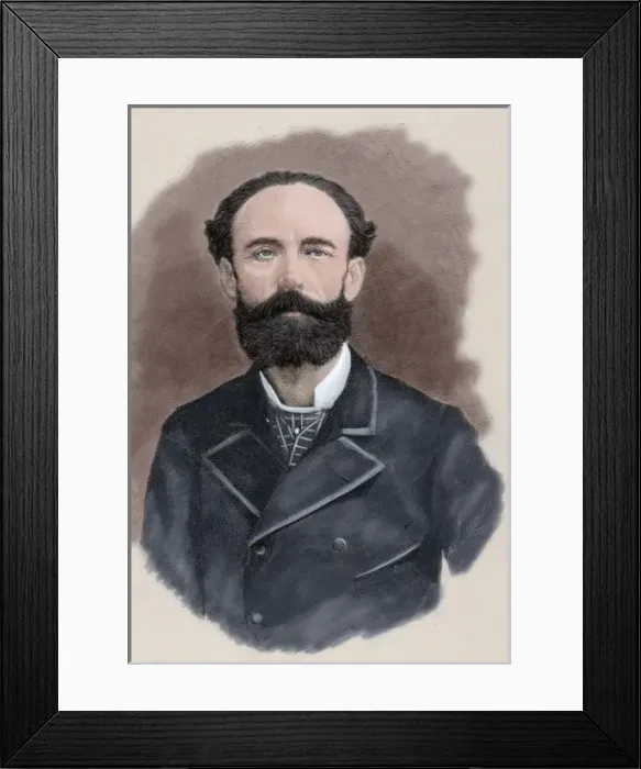 Framed Print : Jose Maria Casado del Alisal (1832-1886). Engraving. Colored Framed Print : Jose Maria Casado del Alisal (1832-1886). Engraving. Colored