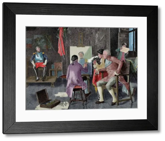 Framed Print : The Portrait, by spanish painter, Luis Jimenez Aranda (1845 Framed Print : The Portrait, by spanish painter, Luis Jimenez Aranda (1845