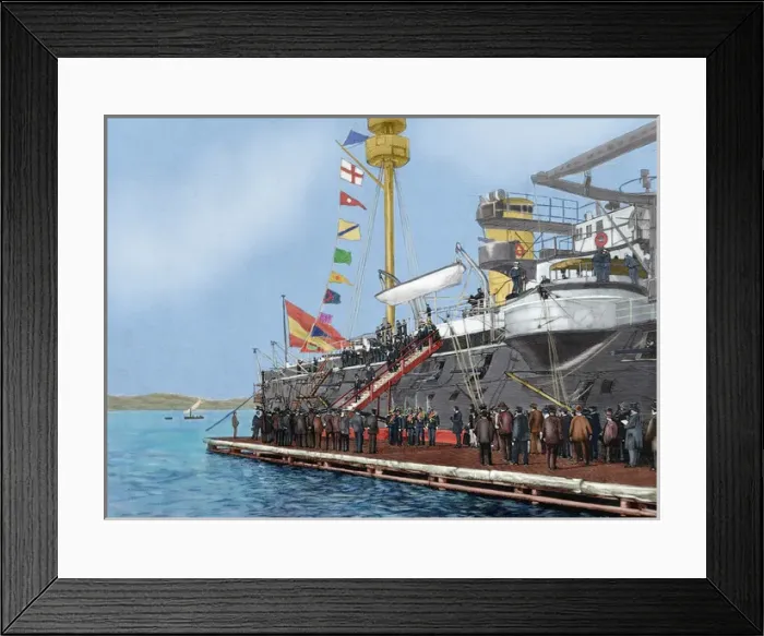 Framed Print : Marie Francois Sadi Carnot (1837-1894). Engraving. Colored Framed Print : Marie Francois Sadi Carnot (1837-1894). Engraving. Colored