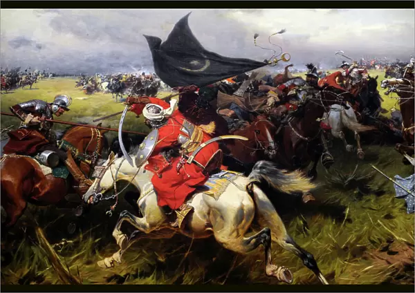 Fight for a Turkish Standard, c. 1905, by Jozef Brandt (1841