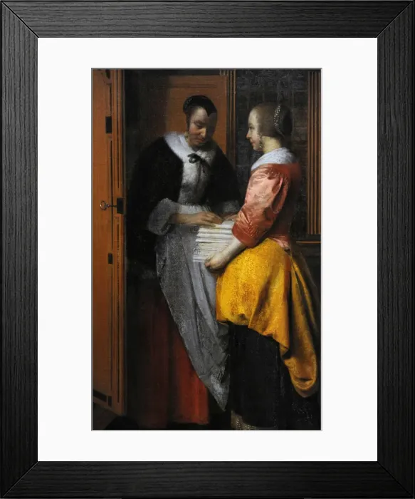 Framed Print : Interior with Women beside a Linen Cupboard, 1663, by Pieter Framed Print : Interior with Women beside a Linen Cupboard, 1663, by Pieter