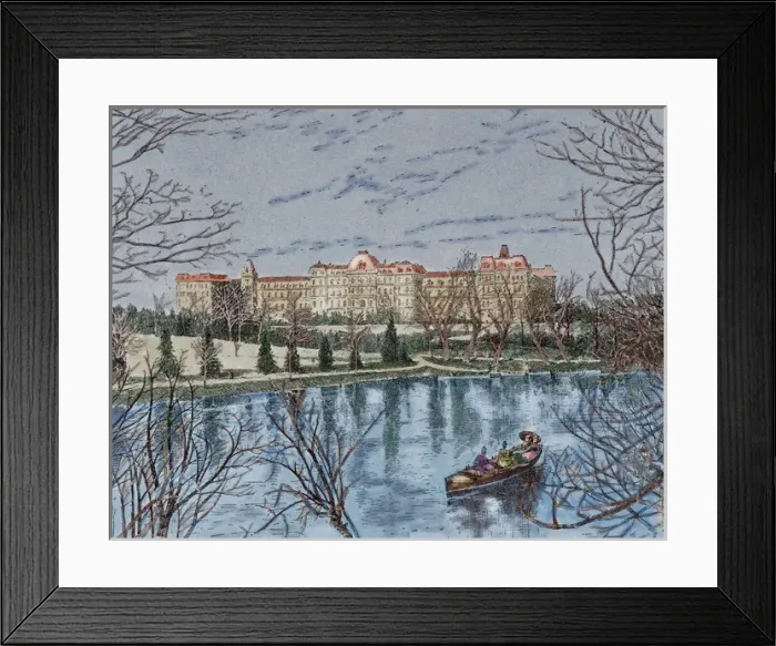 Framed Print : England. London. Vassar College. Engraving by R. Jones. La Framed Print : England. London. Vassar College. Engraving by R. Jones. La