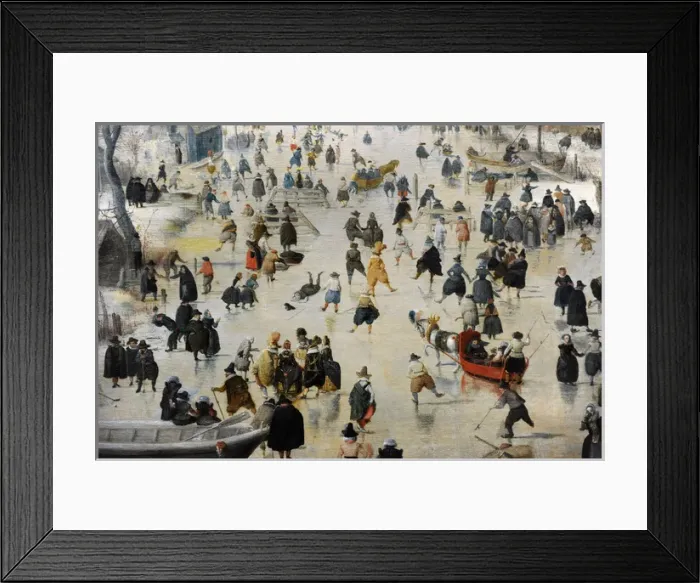 Framed Print : Winter Landscape with Ice Skaters, c. 1608, by Hendrick Aver Framed Print : Winter Landscape with Ice Skaters, c. 1608, by Hendrick Aver