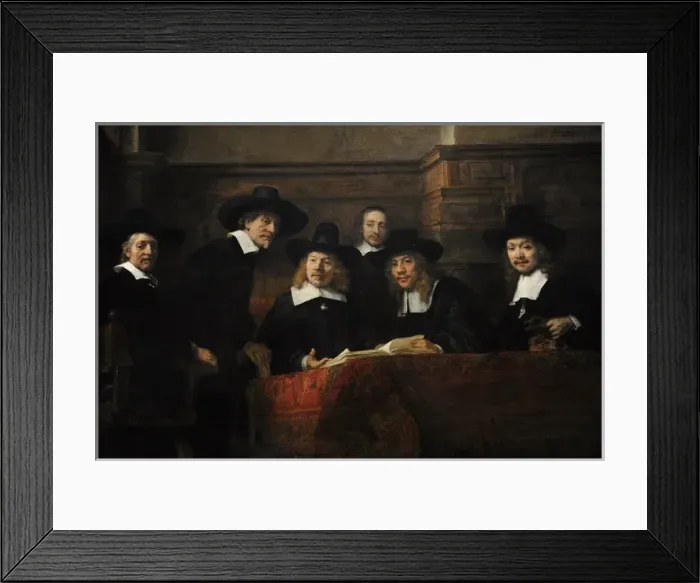 Framed Print : The Wardens of the Amsterdam Drapers Guild, known as The Syn
