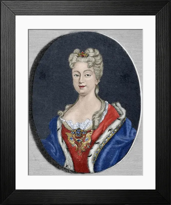 Framed Print : Elisabeth Farnese (1692-1766). Engraving. Colored Framed Print : Elisabeth Farnese (1692-1766). Engraving. Colored