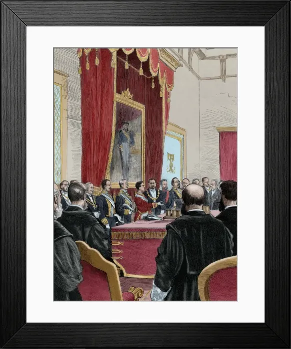 Framed Print : Speech of Alphonse XII at the opening session of the courts Framed Print : Speech of Alphonse XII at the opening session of the courts