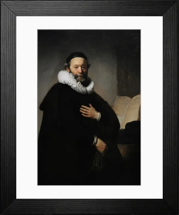 Framed Print : Portrait of Johannes Wtenbogaert (1557-1644), 1633, by Rembr Framed Print : Portrait of Johannes Wtenbogaert (1557-1644), 1633, by Rembr