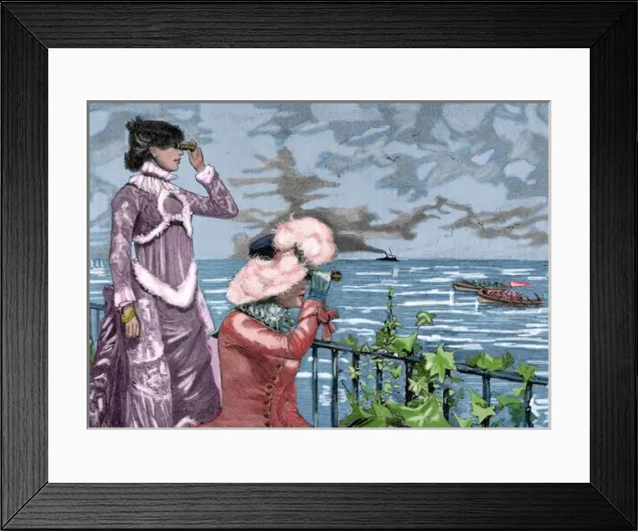Framed Print : The Balcony. Engraving by Barcelo, La Ilustracion, 1882 Framed Print : The Balcony. Engraving by Barcelo, La Ilustracion, 1882