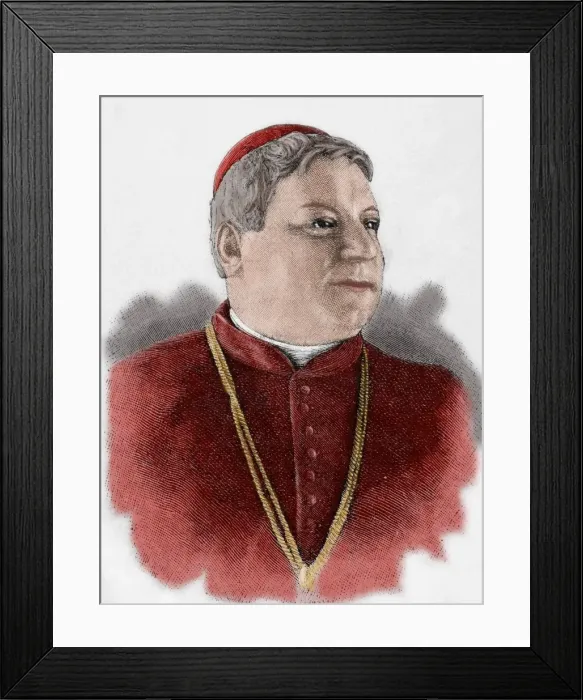 Framed Print : Luigi Jacobini (1832-1887). Engraving. Colored Framed Print : Luigi Jacobini (1832-1887). Engraving. Colored