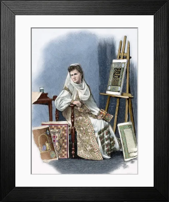 Framed Print : Elisabeth of Wied (1843-1916). Engraving. Colored Framed Print : Elisabeth of Wied (1843-1916). Engraving. Colored