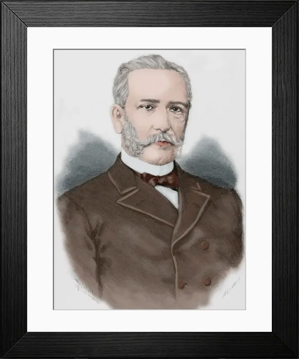 Framed Print : Santos Isasa Valseca (1822-1907). Engraving. Colored Framed Print : Santos Isasa Valseca (1822-1907). Engraving. Colored